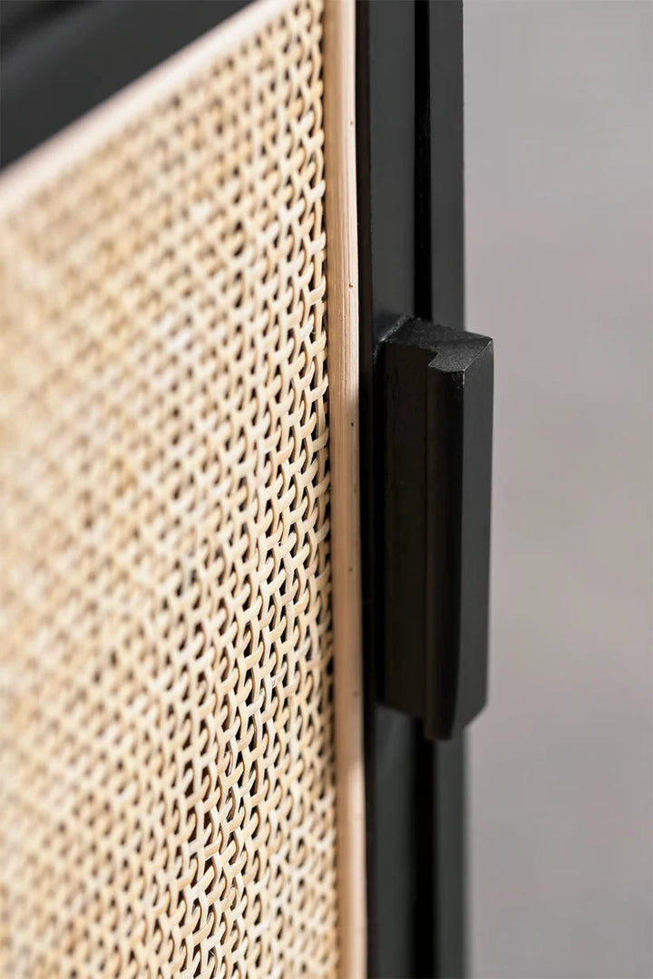 Rattan & Mango Wood Bedside Table | Wooden Bedside Table - Amara