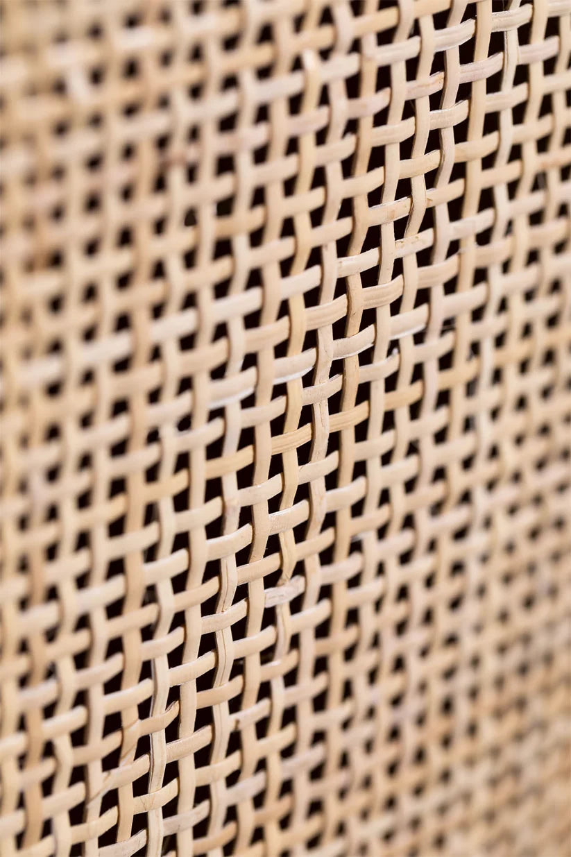 Rattan & Mango Wood Bedside Table | Wooden Bedside Table - Amara