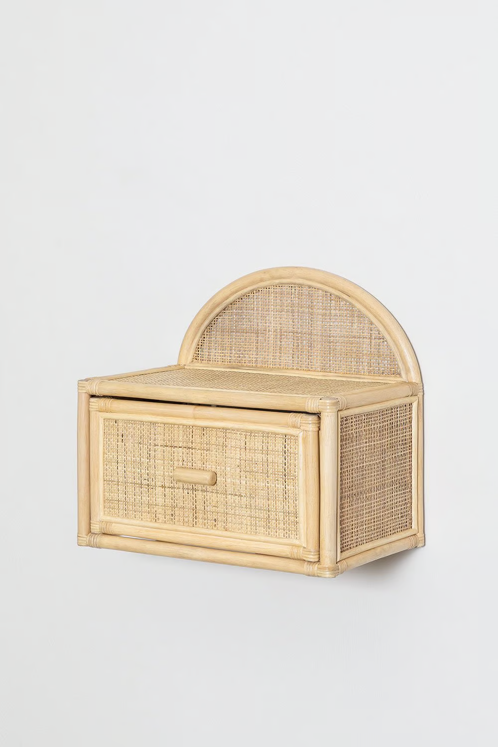 Rattan Floating Bedside Table | Wooden Bedside Table - Bonnie