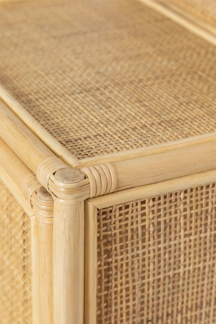 Rattan Floating Bedside Table | Wooden Bedside Table - Bonnie