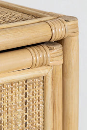 Rattan Floating Bedside Table | Wooden Bedside Table - Bonnie