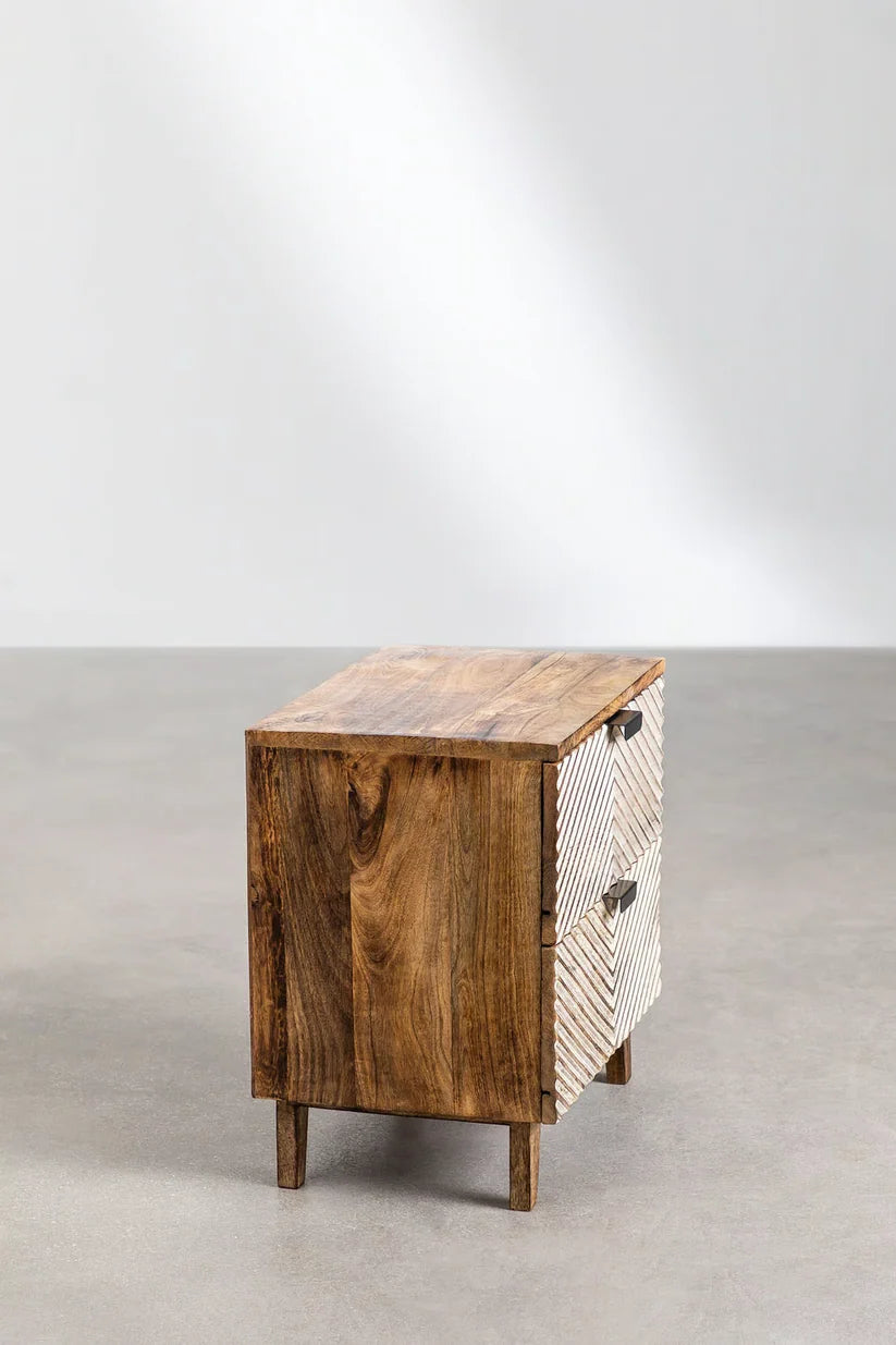 Mango Wood Nightstand Table | Wooden Bedside Table - Ingrid