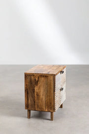 Mango Wood Nightstand Table | Wooden Bedside Table - Ingrid