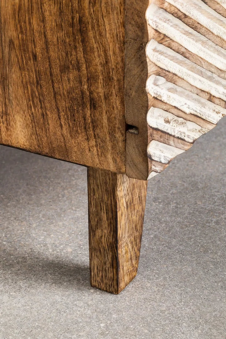Mango Wood Nightstand Table | Wooden Bedside Table - Ingrid