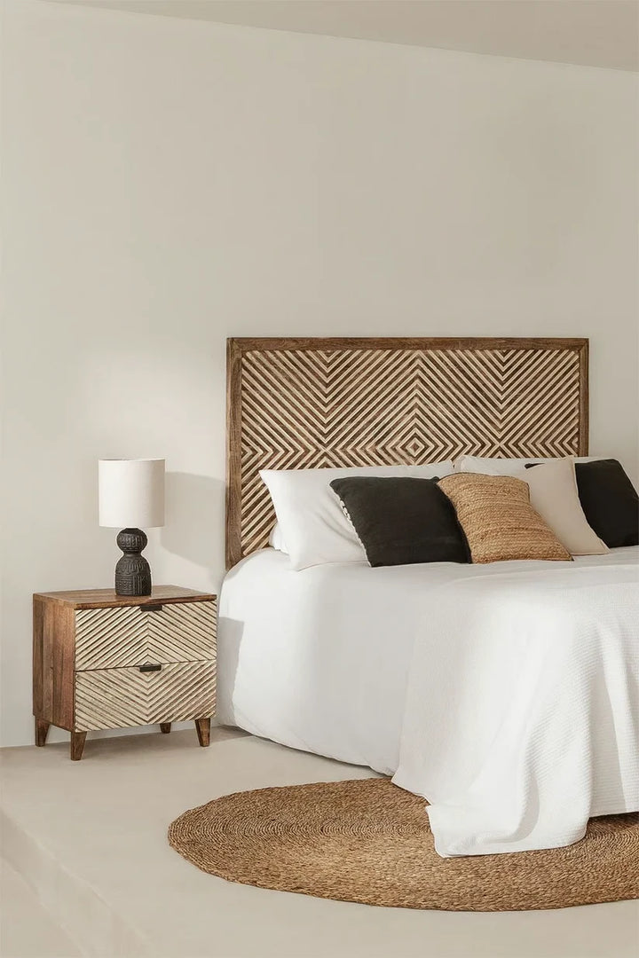 Mango Wood Nightstand Table | Wooden Bedside Table - Ingrid