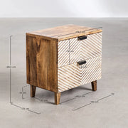 Mango Wood Nightstand Table | Wooden Bedside Table - Ingrid