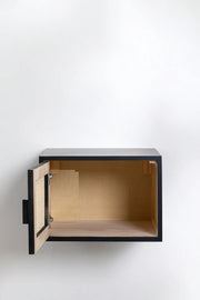 Rattan & Wood Wall-Mounted Bedside Table - Gemma