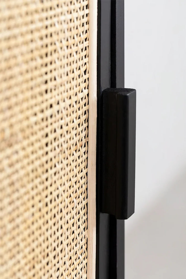 Rattan & Wood Wall-Mounted Bedside Table - Gemma