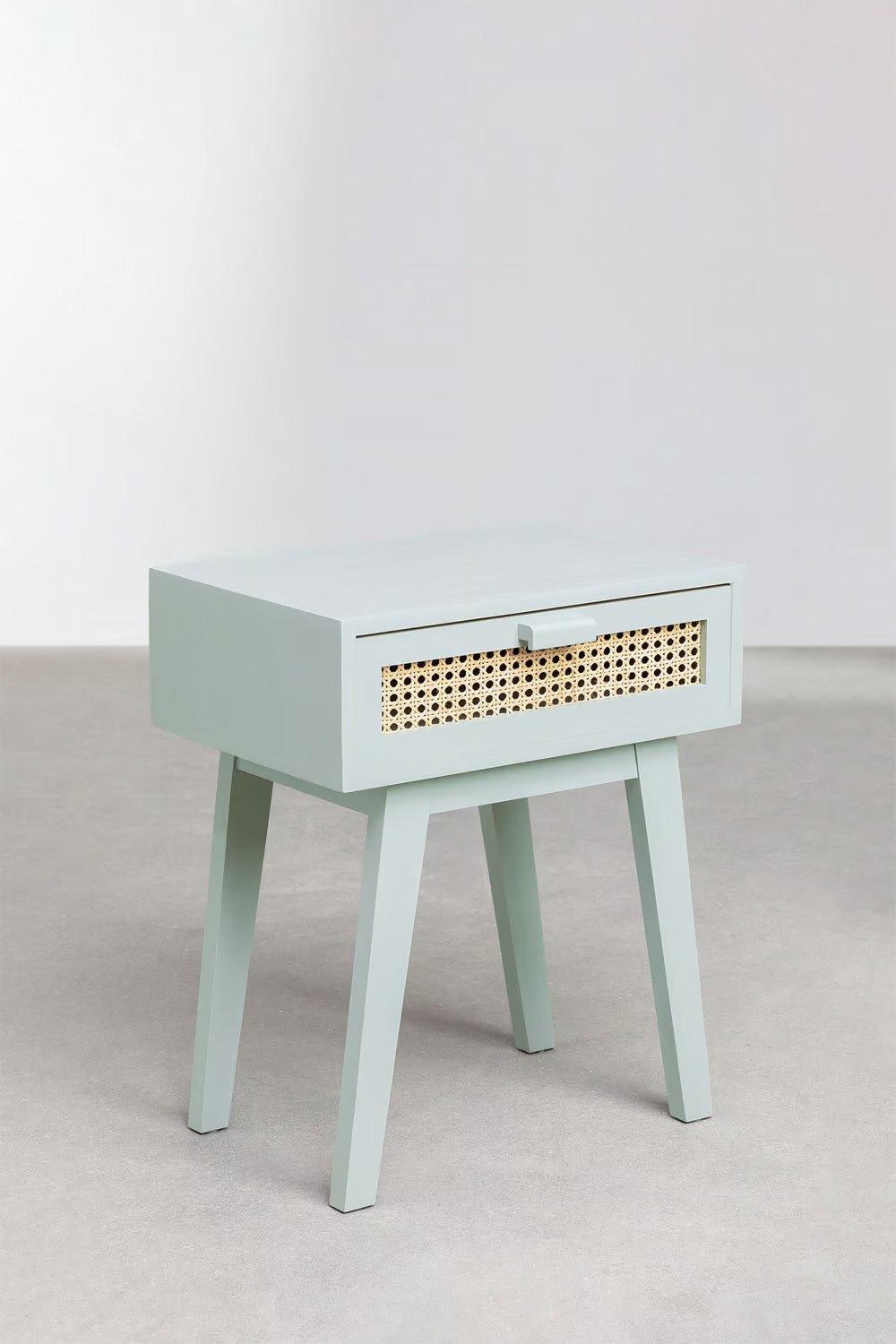 Rattan & Mango Wood Bedside Table - Lucan