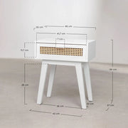 Rattan & Mango Wood Bedside Table - Lucan
