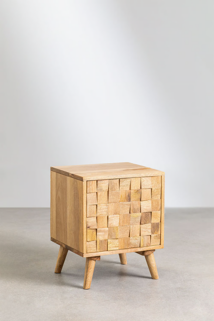 Mango Wood Bedside Table | Wooden Bedside Table- Carson