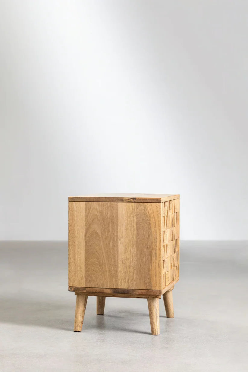 Mango Wood Bedside Table | Wooden Bedside Table- Carson
