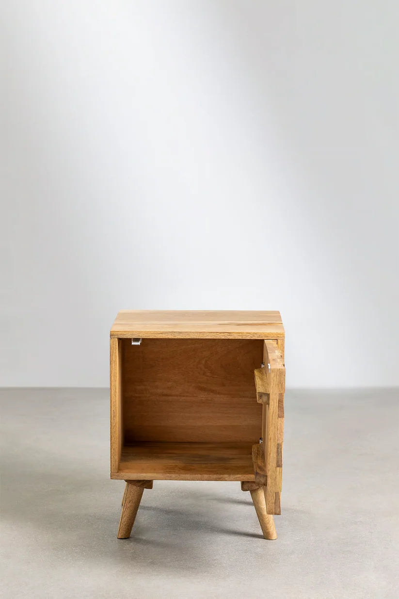 Mango Wood Bedside Table | Wooden Bedside Table- Carson