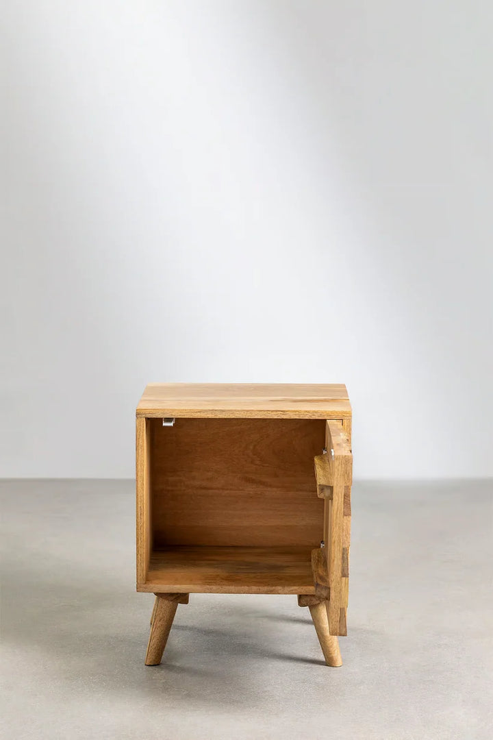 Mango Wood Bedside Table | Wooden Bedside Table- Carson