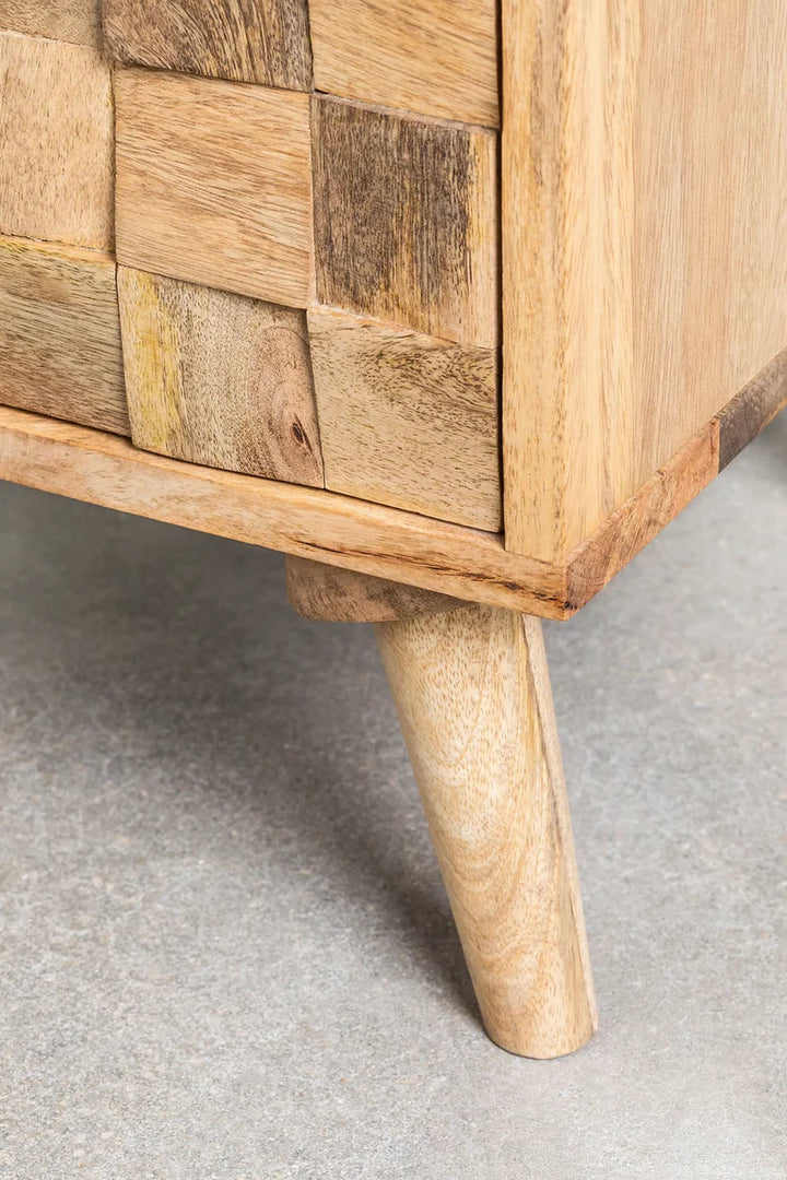 Mango Wood Bedside Table | Wooden Bedside Table- Carson