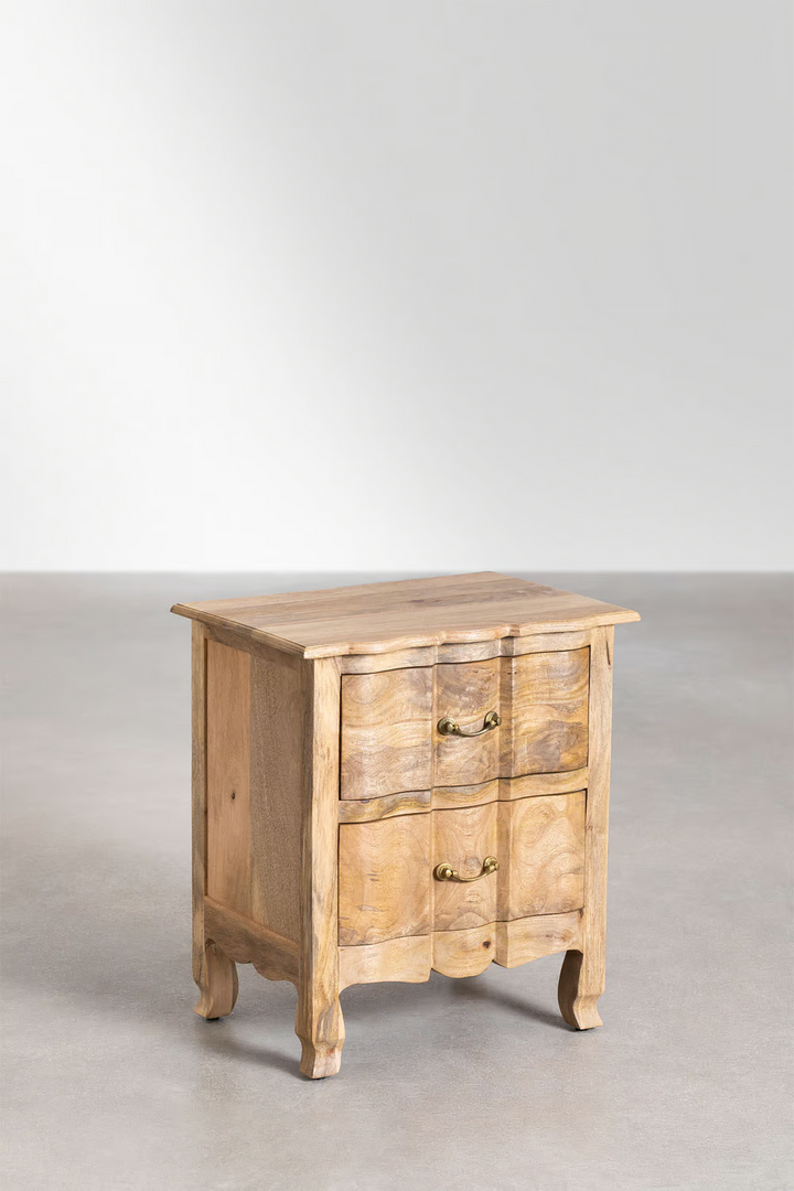 Mango Wood Bedside Table | Wooden Bedside Table - Ellison