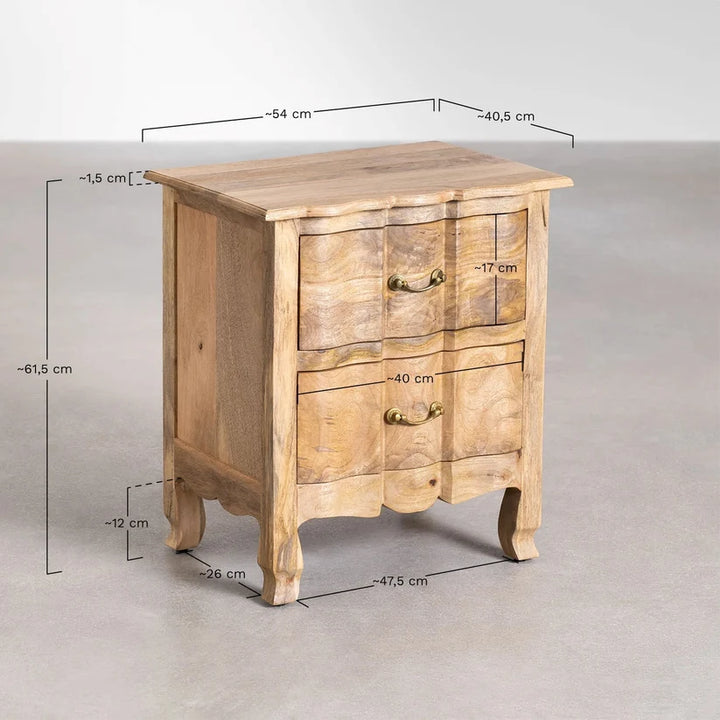 Mango Wood Bedside Table | Wooden Bedside Table - Ellison