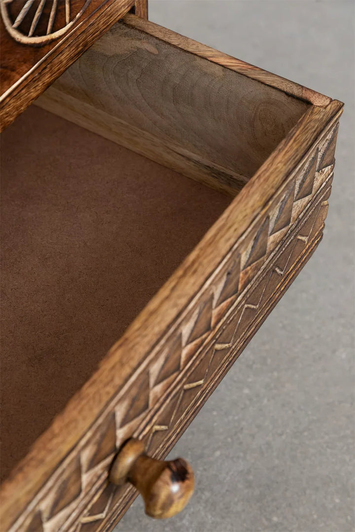 Mango Wood Bedside Table | Wooden Bedside Table - Tyler