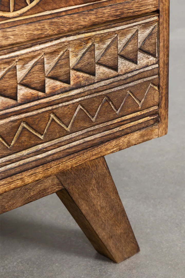 Mango Wood Bedside Table | Wooden Bedside Table - Tyler