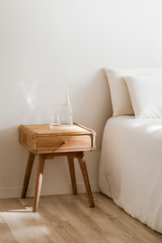 Mango Wood Bedside Table | Wooden Bedside Table - Iris