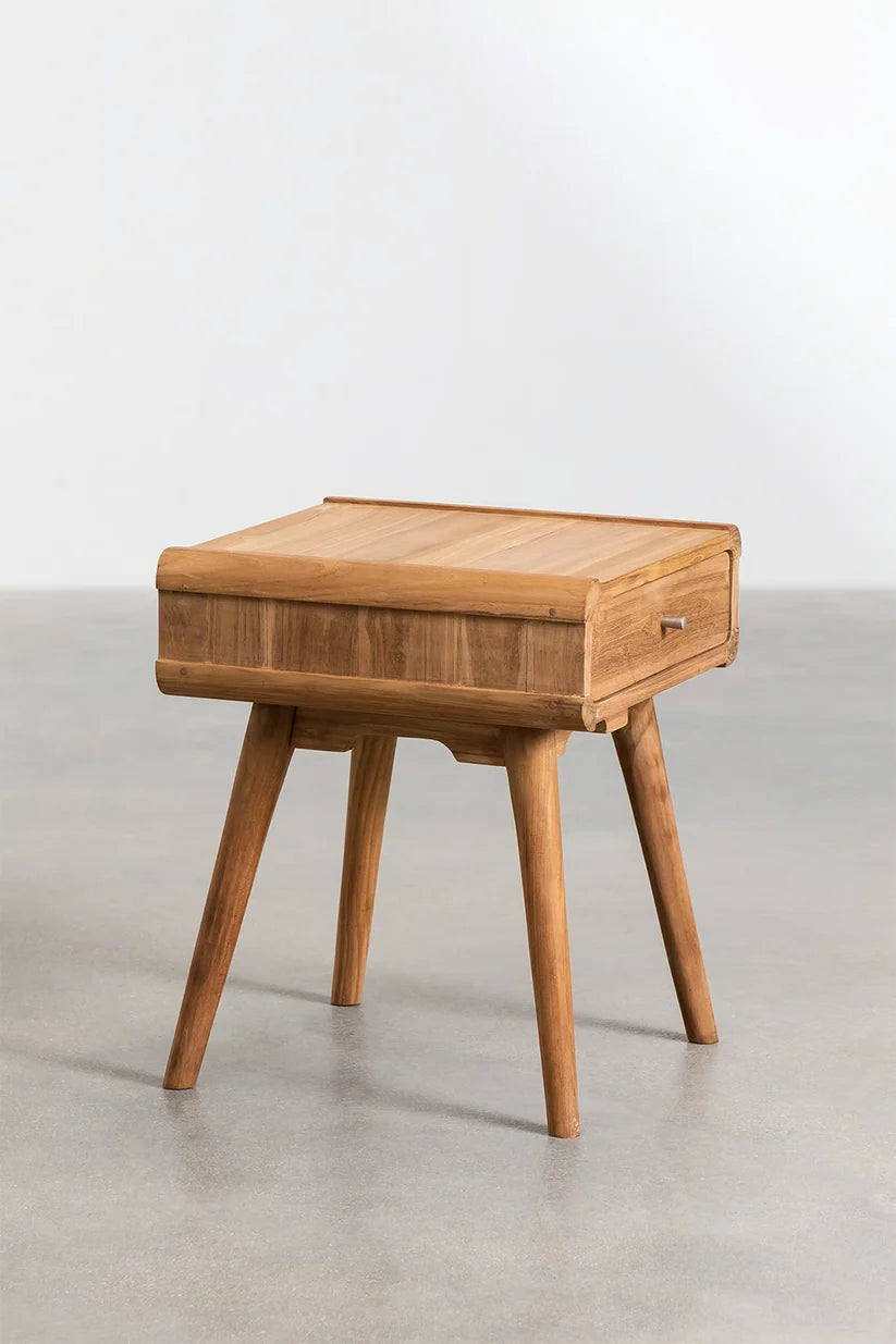 Mango Wood Bedside Table | Wooden Bedside Table - Iris