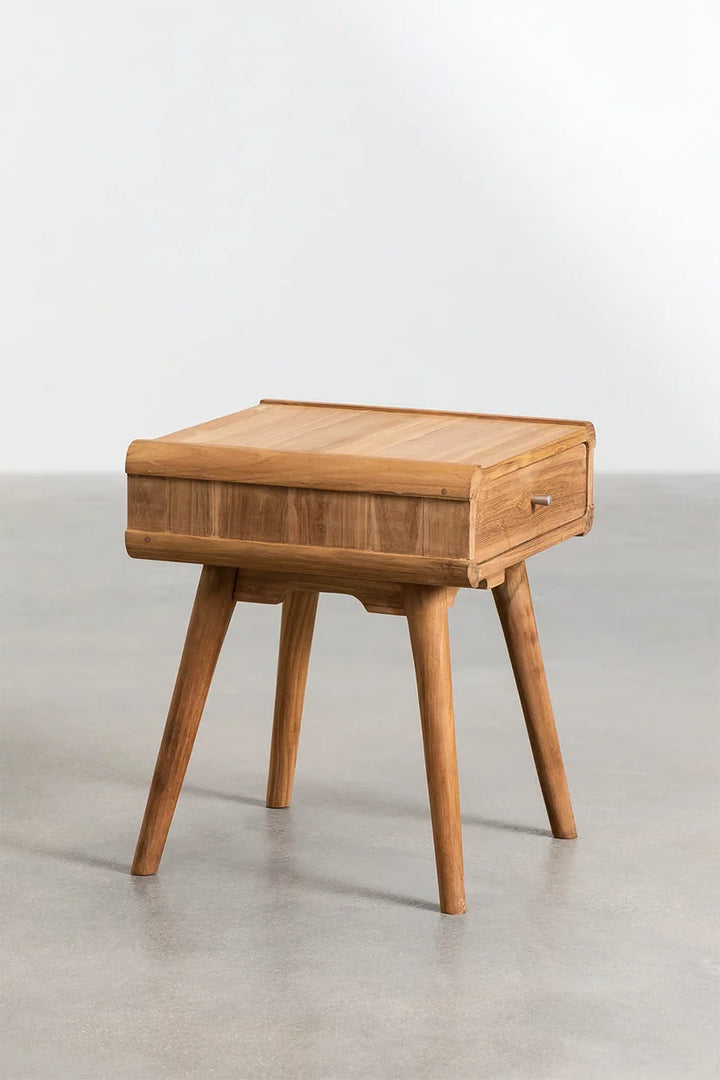 Mango Wood Bedside Table | Wooden Bedside Table - Iris