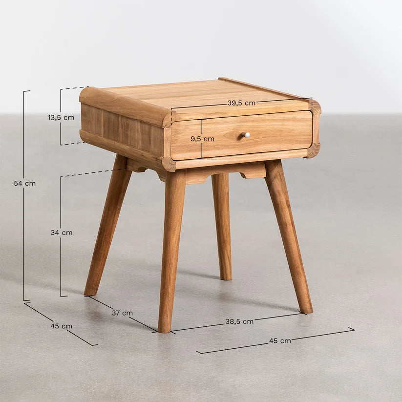 Mango Wood Bedside Table | Wooden Bedside Table - Iris