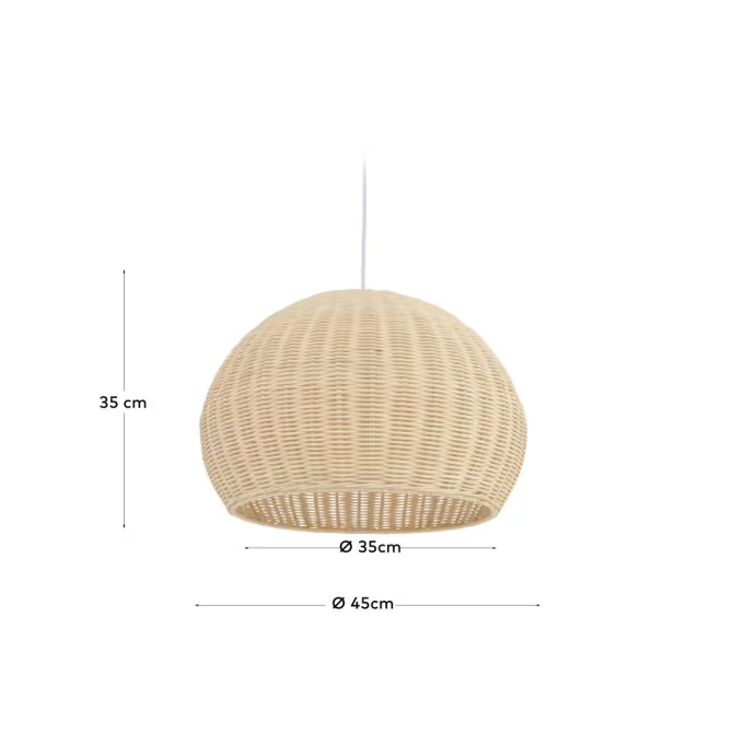 Bamboo Hanging Light for Bedroom | Rattan Pendant Lamp - Alecto