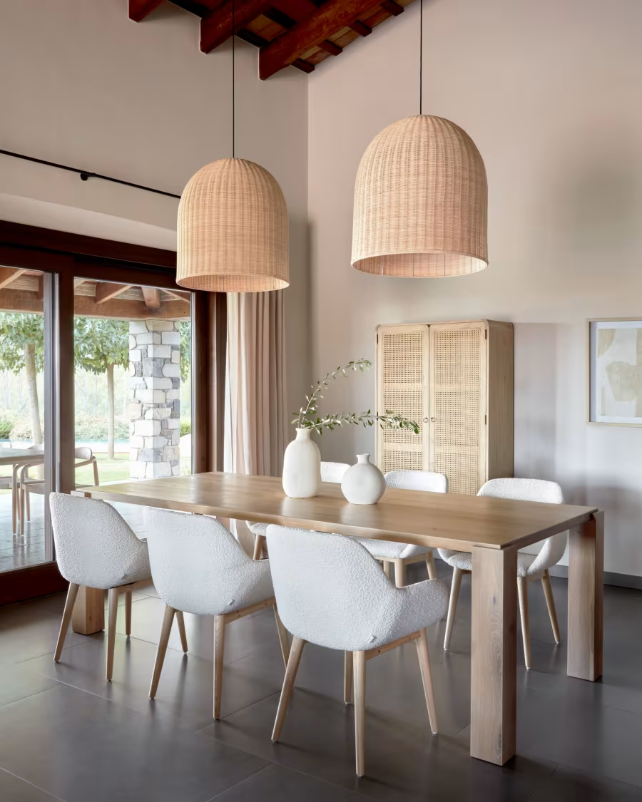 Bamboo Hanging Light for Kitchen | Cane Pendant Lamp - Anica