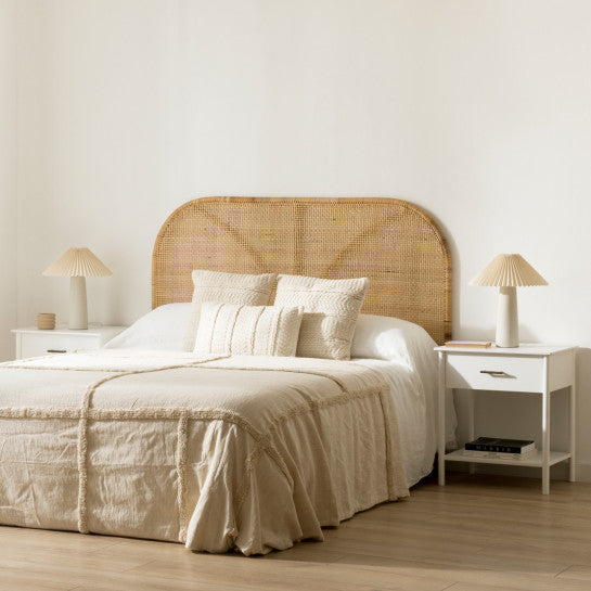 Mango Wood Rattan Headboard For Bed | Cane Headboard For Bed - Lena