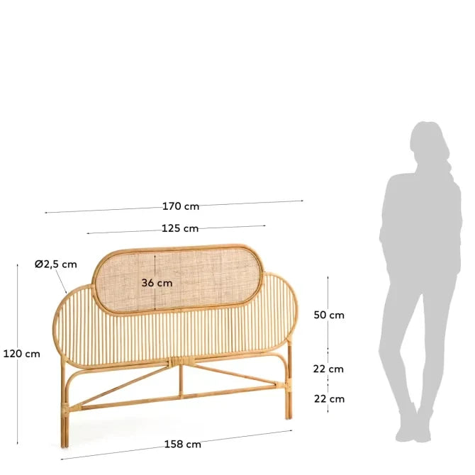 Rattan Headboard for King Bed - Nadia