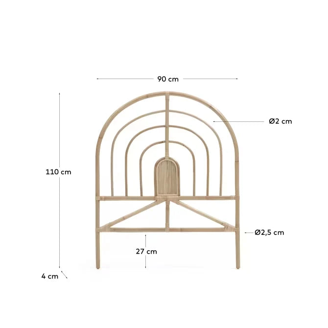 Rattan Headboard for Kids Bed - Fenrick