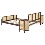 Rattan & Cane Wood Bed for Bedroom  - Warden