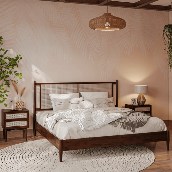 Rattan Cane Bed for Bedroom, Queen & King  - Amara