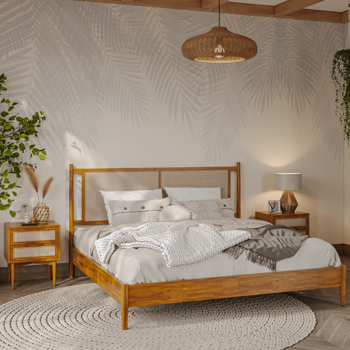Rattan Cane Bed for Bedroom, Queen & King  - Amara