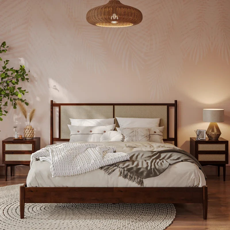 Rattan Cane Bed for Bedroom, Queen & King  - Amara
