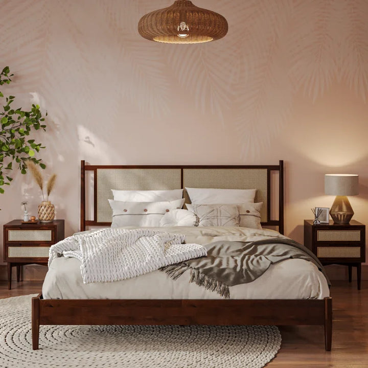 Rattan Cane Bed for Bedroom, Queen & King  - Amara