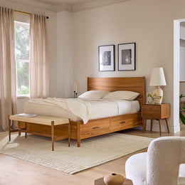 Rattan & Cane Coastal Bed for Bedroom - Yael