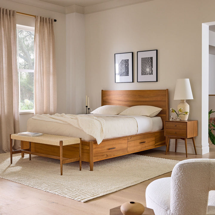 Rattan & Cane Coastal Bed for Bedroom - Yael