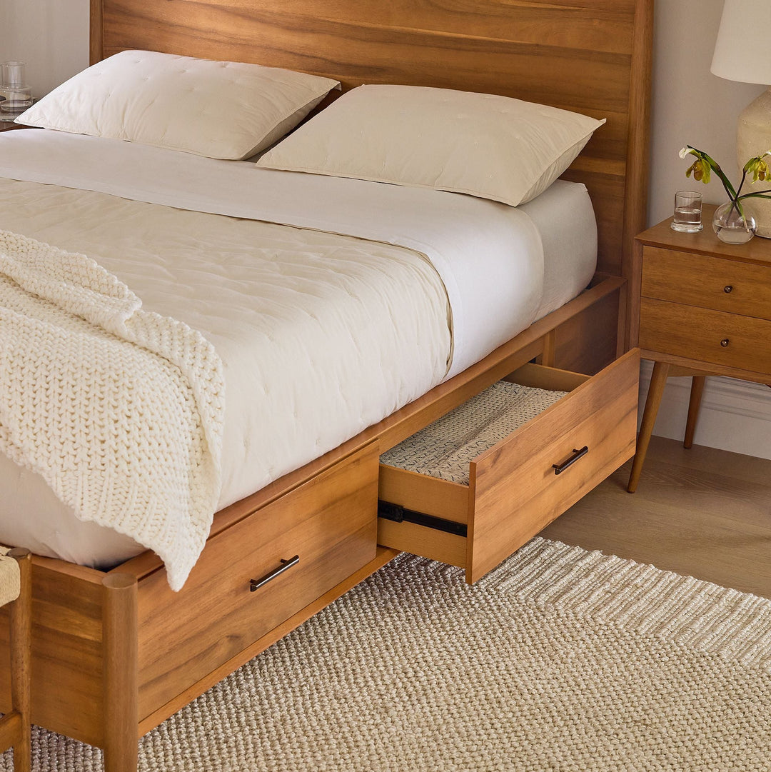 Rattan & Cane Coastal Bed for Bedroom - Yael