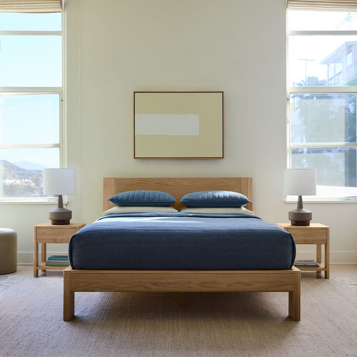 Rattan Cane Bed King Size for Bedroom | Solid Wood Frame - Ivor