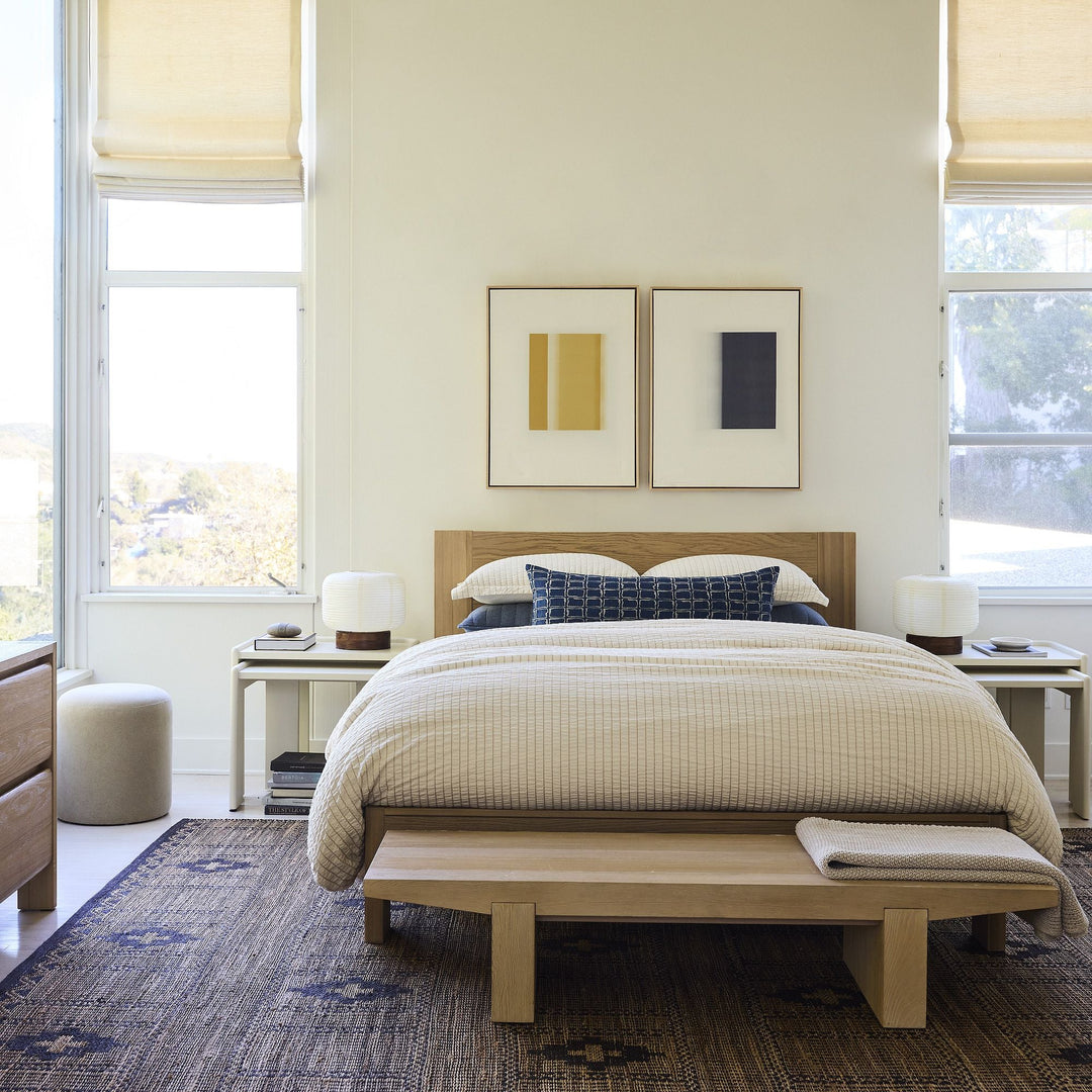 Rattan Cane Bed King Size for Bedroom | Solid Wood Frame - Ivor