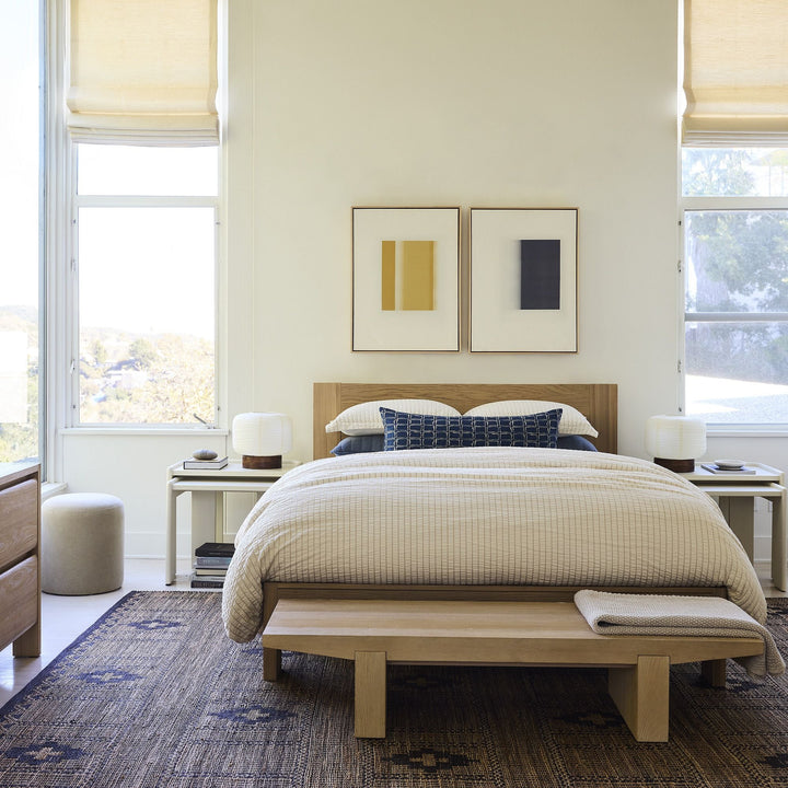 Rattan Cane Bed King Size for Bedroom | Solid Wood Frame - Ivor