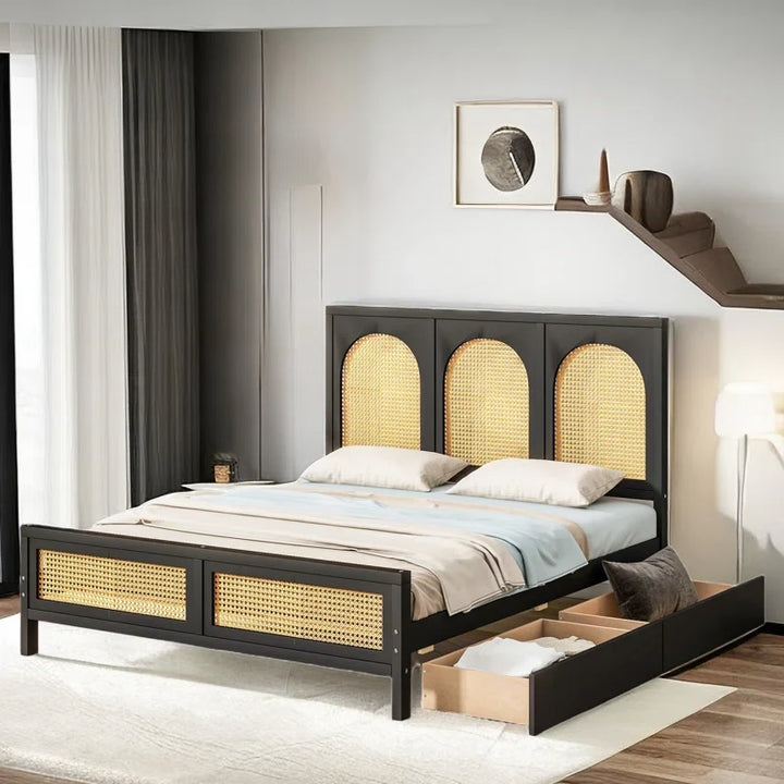 Rattan Cane Bed for the Master Bedroom - Odell