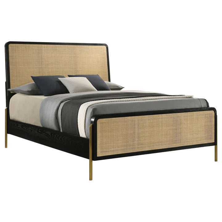 Handmade Rattan Cane Bed for Bedroom- Ash