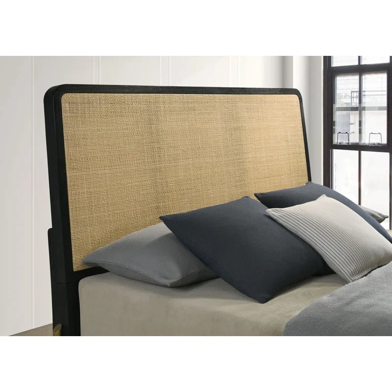 Handmade Rattan Cane Bed for Bedroom- Ash