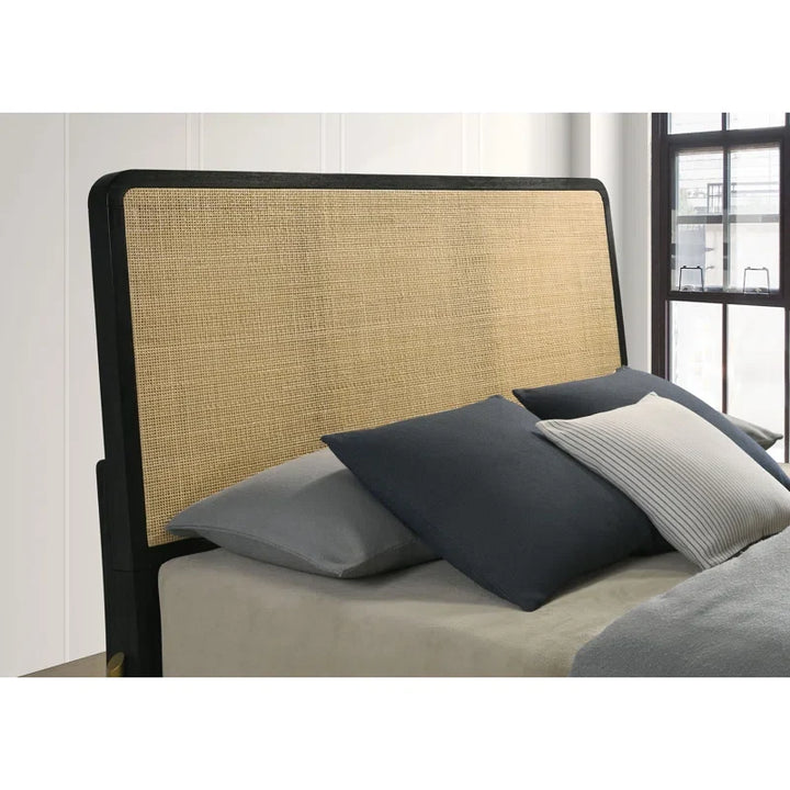 Handmade Rattan Cane Bed for Bedroom- Ash