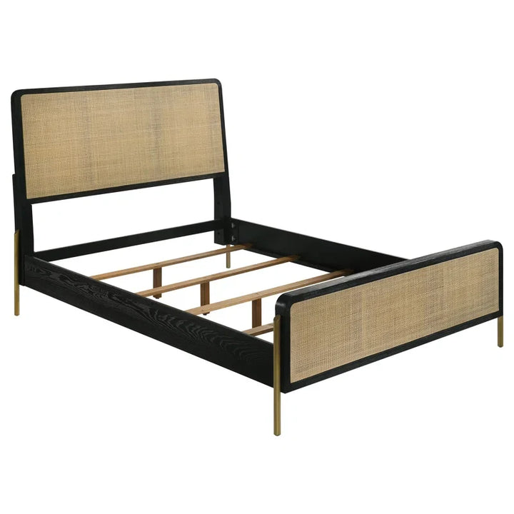 Handmade Rattan Cane Bed for Bedroom- Ash