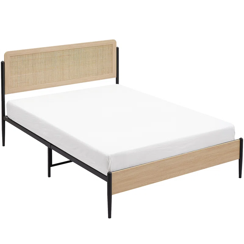 Solid Wood Rattan Bed For Bedroom | Cane Bed For Home -Dahlia - Luxury Rattan Handicrafts  Bedroom > Beds & Bed Frames (Image 2)