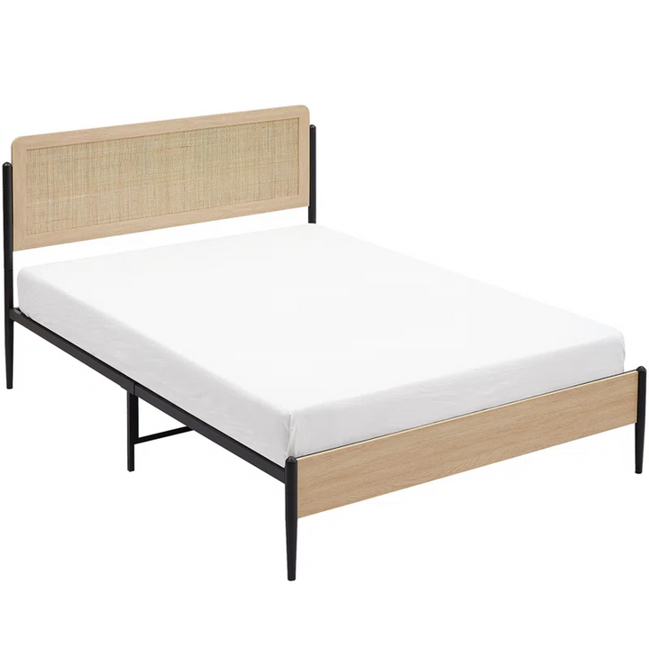 Solid Wood Rattan Bed For Bedroom | Cane Bed For Home -Dahlia - Luxury Rattan Handicrafts  Bedroom > Beds & Bed Frames (Image 2)